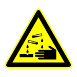 Vigyázz! savveszély - maró anyag 10x12cm / Öntapadós vinil