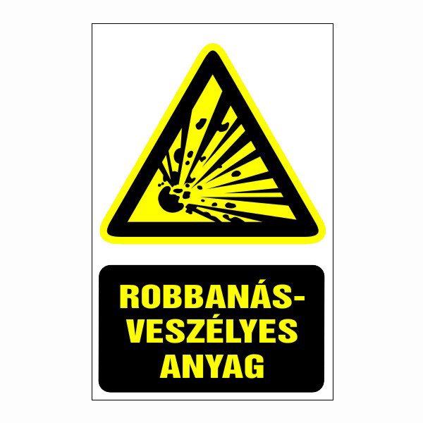 Robbanásveszélyes anyag 16x25cm / Öntapadós vinil