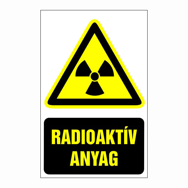 Radioaktív anyag 16x25cm / Öntapadós vinil