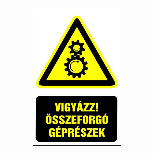 Vigyázz! összeforgó géprészek 16x25cm / Öntapadós vinil