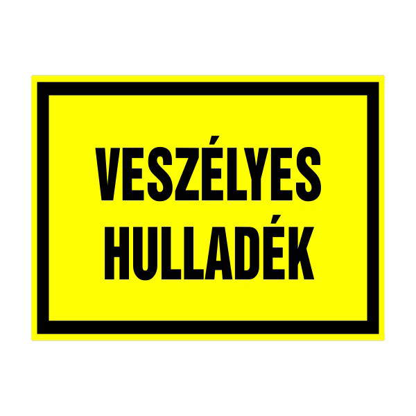 Veszélyes hulladék 20x15cm / Öntapadós vinil