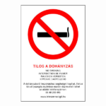 Tilos a dohányzás (4 nyelvű) 16x25cm / 3 mm Műanyaglemez