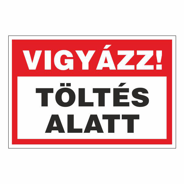 Vigyázat! töltés alatt! 20x30cm / 3 mm Műanyaglemez