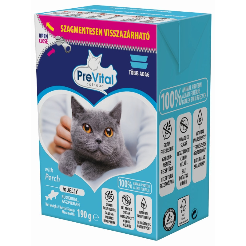 Prevital Tetra Pack nedves macska eledel sügér 190gr