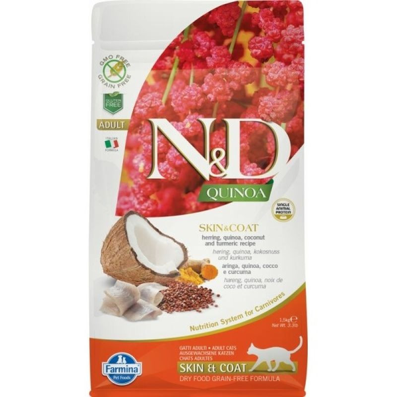 N&D Cat Quinoa Skin&coat hering 1,5kg