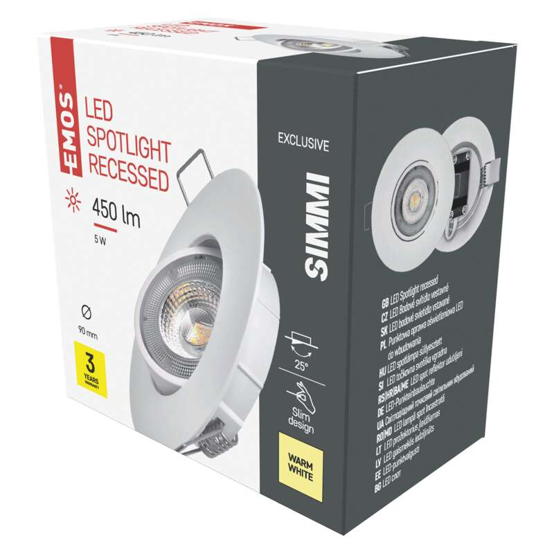 EMOS Exclusive LED spotlámpa 5W 450lm IP20 meleg fehér