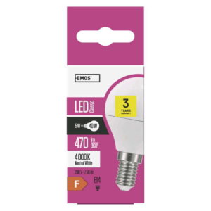 EMOS LED izzó kisgömb E14 6W 470lm természetes fehér - Image 5