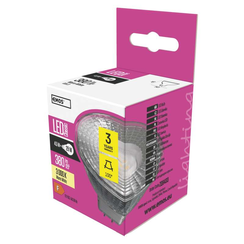 EMOS LED izzó MR16 GU5.3 4,5W 380lm meleg fehér