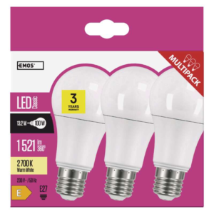 EMOS LED izzó 3db A60 E27 13,2W 1521lm meleg fehér - Image 5