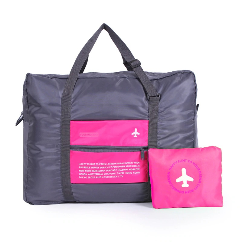 Kézipoggyász méretû, összehajtható táska rózsaszín