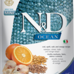 N&D Dog Ocean tőkehal, tönköly, zab&narancs adult mini 2,5kg