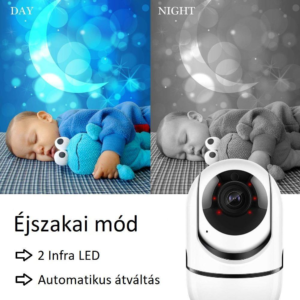 KidSafe Panda Wifi telefonos PTZ kamerás bébiőr éjjellátó - Image 3