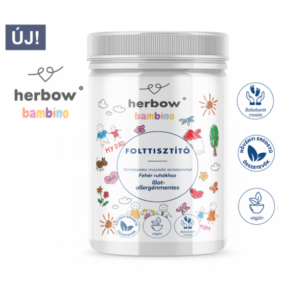 herbow bambino folyékony mosószer koncentrátum színes és fehér ruhákhoz illat-allergénmentes