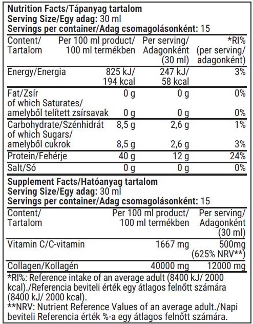 Fittprotein Collagen 12000mg +Vitamin C Málna