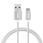 GND Type-C / USB kábel 1 méter, fonott - ezüst szín
Adat- és tápkábel, USB A - USB-C csatlakozó