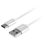 GND Type-C / USB kábel 1 méter, fonott - ezüst szín
Adat- és tápkábel, USB A - USB-C csatlakozó