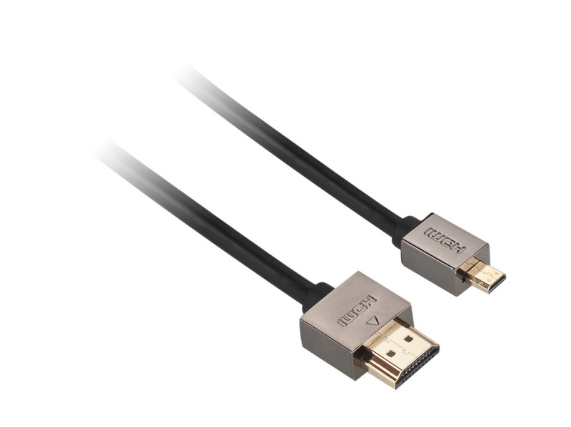 GoGEN HDMI / HDMI micro kábel, 1,5m, v1.4, aranyozott, High speed, ethernet-tel