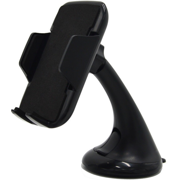 Autós telefontartó, univerzális, szélvédőre vagy műszerfalra rögzíthető, 60 - 92 mm, tapadókorongos, 360°-ban forgatható, JM-MH01, fekete