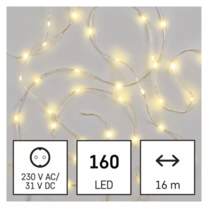 LED karácsonyi drop fényfüzér, 16 m, kültéri és beltéri, meleg fehér, időzítő - Image 4