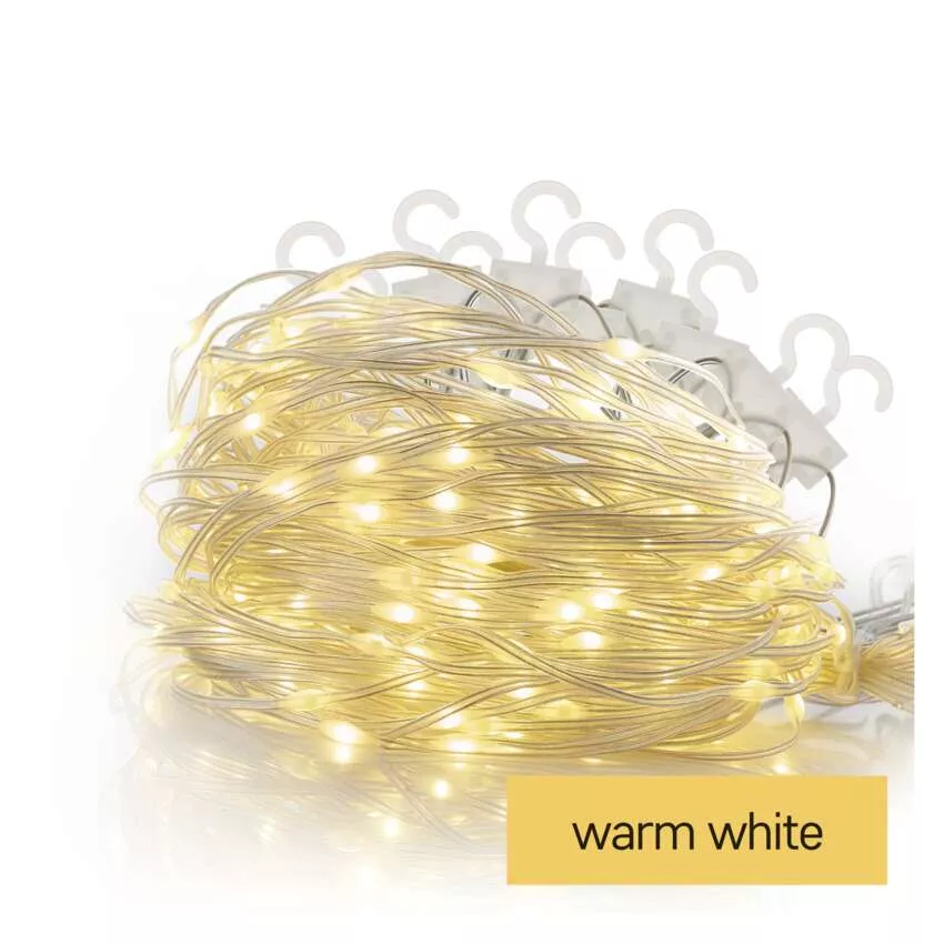 LED karácsonyi drop fényfüzér – jégcsapok, 1,7 m, kültéri és beltéri, meleg fehér, progr.