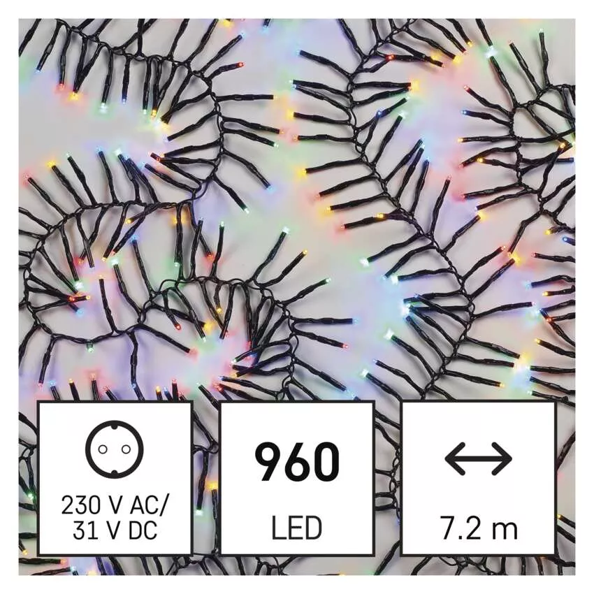 LED karácsonyi fényfüzér – süni, 7,2 m, kültéri és beltéri, többszínű, program., időzítő