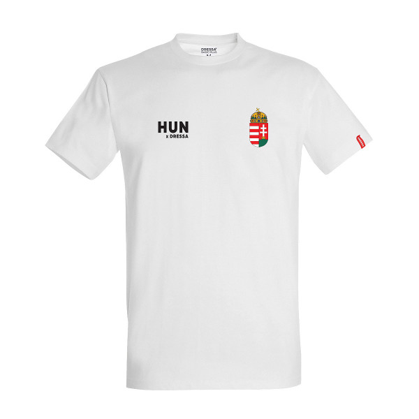 Dressa Hungary magyar címeres pamut nagyméretű szurkolói póló - fehér