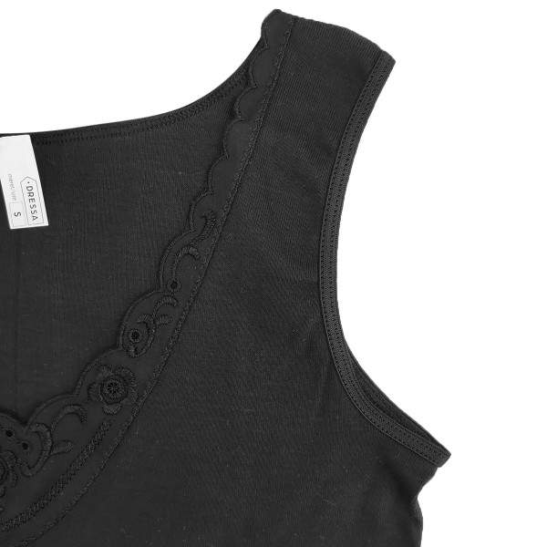 Dressa Everyday csipkés női pamut trikó - fekete