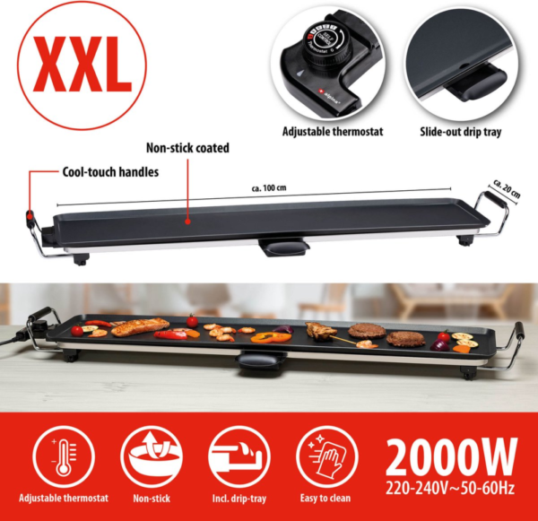 ALPINA Teppanyaki látványgrill 2000W XXL (100x20cm) - DBKF-XEH25223161