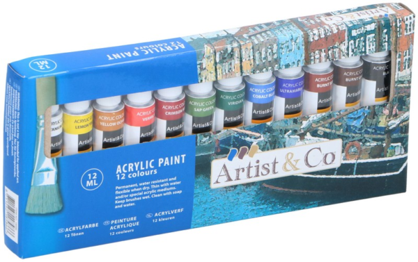 ARTIST&CO akril festék készlet 12 szín x 12 ml - DBKF-XEH25218586