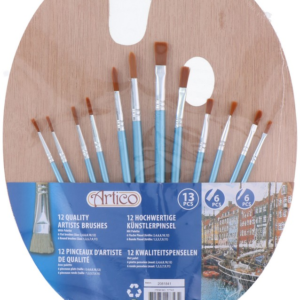 Artico ecset készlet 13 részes 6 x kerek / 6 x lapos + 1 paletta - DBKF-XEH25217743