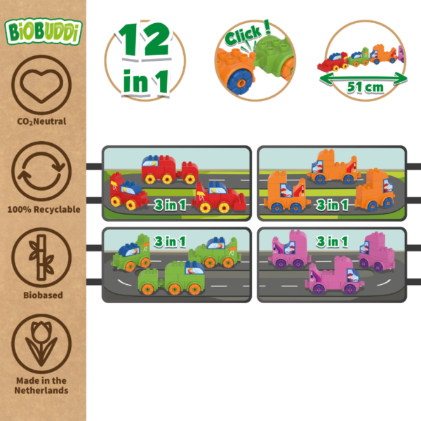 BiOBUDDi BB-0242 | készségfejlesztő bio építőjáték | Járművek - Image 4