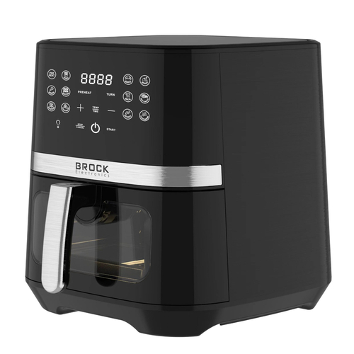 Brock DAF 6501G, Air fryer, 1800 W, 6,5L, 12 program, Ablakos, Digitális, Fekete, Forrólevegős sütő