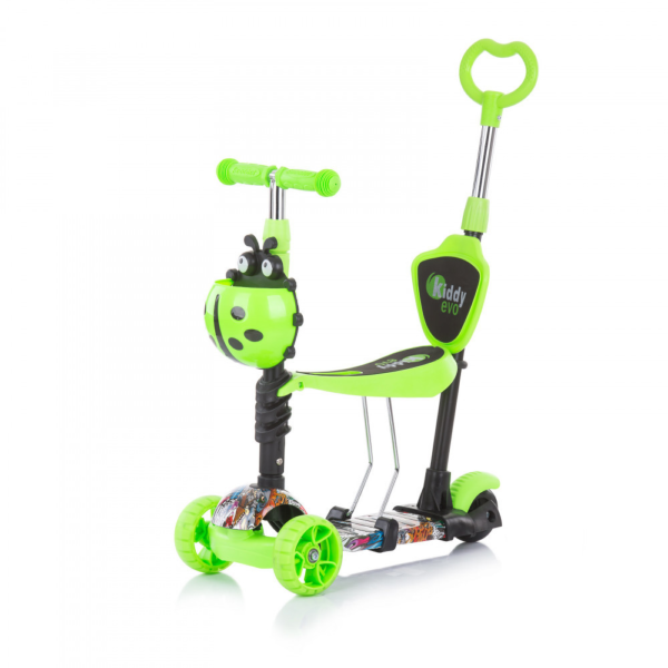 Chipolino Kiddy Evo roller tolókarral - Green Graffiti - DVRX-49734