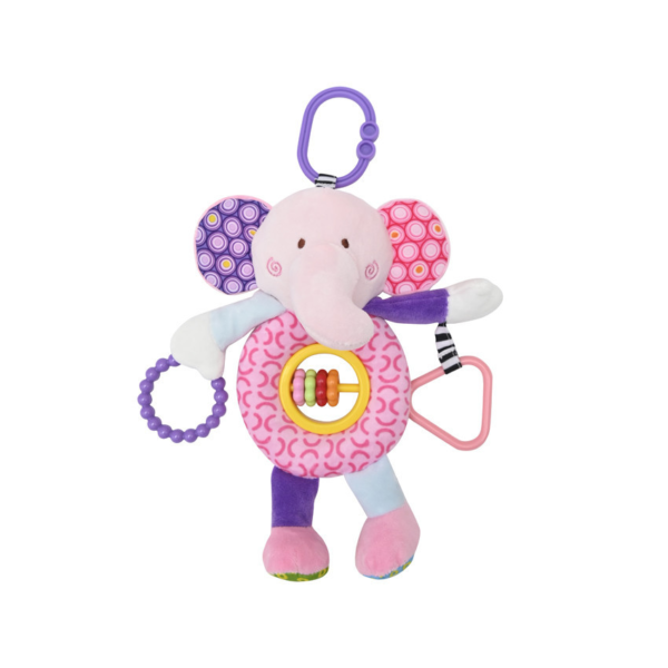 Lorelli Toys plüss csörgőjáték - Pink elefánt - DVRX-41323