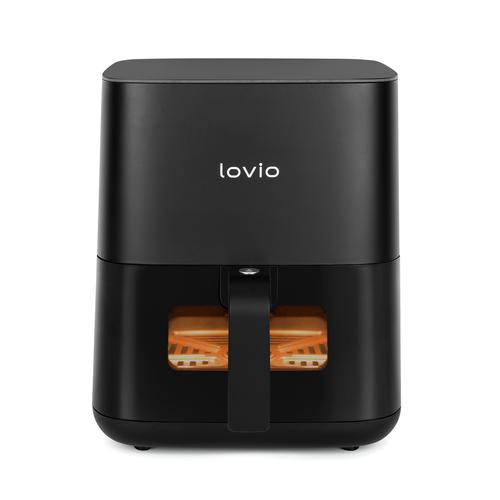 Lovio PureFry, Air fryer, 1450W, 5 liter, 8 program, 80-200°C, Fekete, Forrólevegős sütő