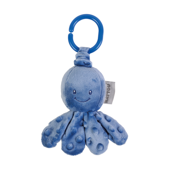 Nattou felhúzós rezgő játék plüss Lapidou - Octopus kék - MTTF-M5414673876520