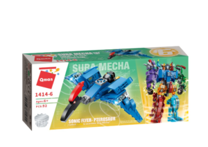 QMAN® 1414 | készségfejlesztő építőjáték | 553 db építőkocka | 6 az 1-ben Sura Mecha a dinoszaurusz transformer - Image 4