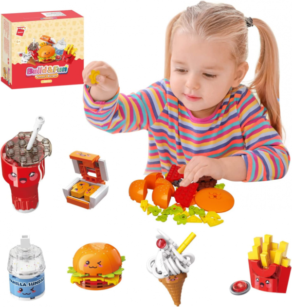QMAN® 35012 | készségfejlesztő építőjáték | 194 db építőkocka | Mc burger menü - Image 3
