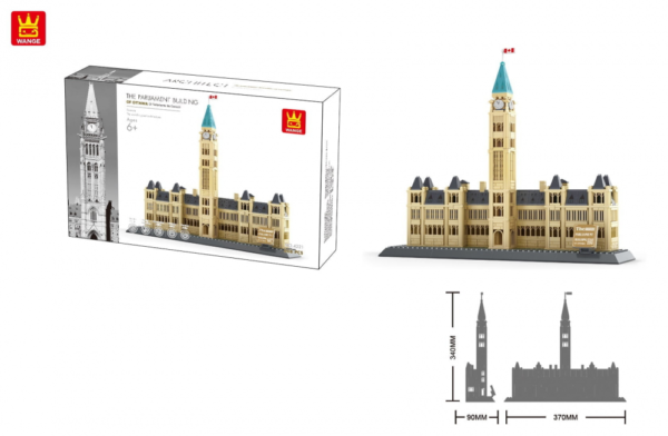 WANGE® 4221 | készségfejlesztő építőjáték | 608 db építőkocka | Kanadai Parlament – Ottawa - Image 3