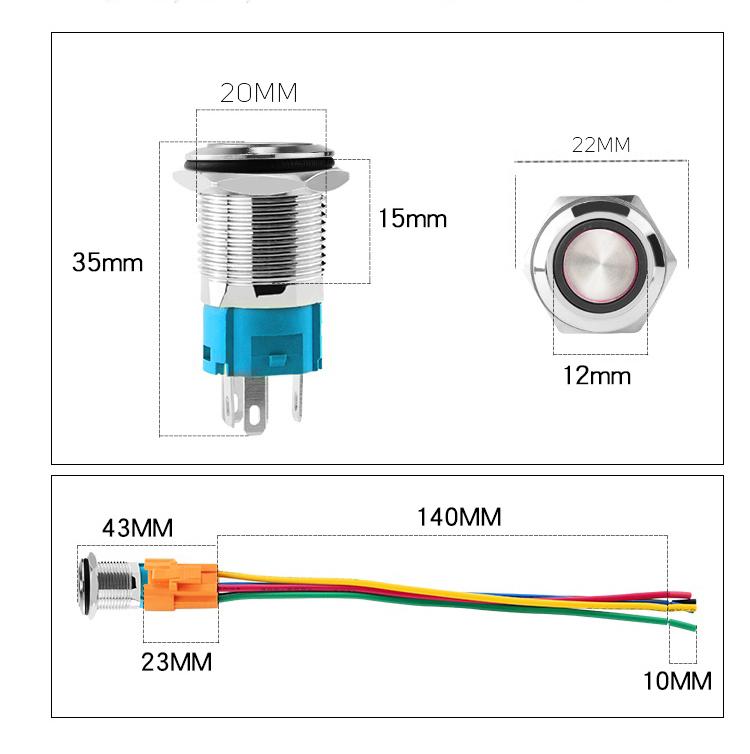 12V kapcsoló piros