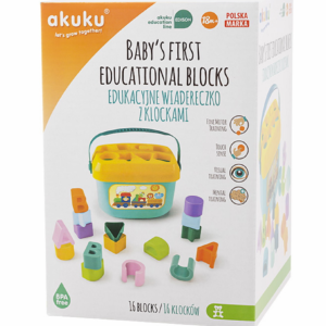 Akuku formaillesztő játékkosár - 16db kockával - MTTF-M5907644004591