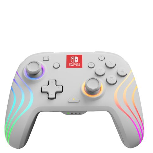 PDP Afterglow Wave, Nintendo Switch/Lite/OLED, RGB LED Lighting, Fehér, Vezeték nélküli kontroller