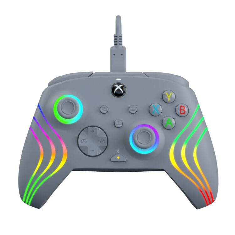 PDP Afterglow Wave, Xbox Series X|S, Xbox One, PC, RGB LED Lighting, Szürke, Vezetékes kontroller