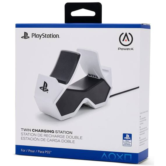 PowerA Twin Charging Station, PlayStation 5, DualSense, Fekete-Fehér, Kontroller töltőállomás