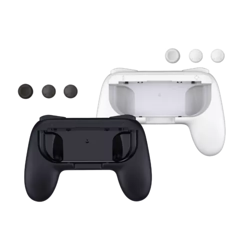 QWare Gaming Controller Holders, Nintendo Switch, Fekete-Fehér, Joy-Con markolat + Thumb Grips