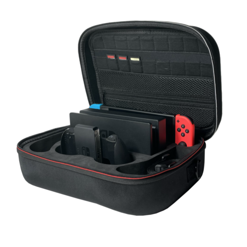 QWare Gaming Storage Case Deluxe, Nintendo Switch/Lite/OLED, Fekete, Konzol táska