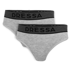 Dressa 341T női pamut tanga - szürke - 2db_magnastore