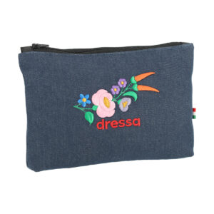 Dressa Denim kalocsai mintás hímzett női farmer neszeszer - kék_magnastore