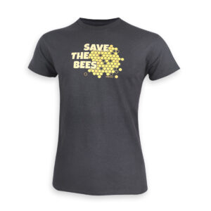 Dressa Save The Bees méhecskés biopamut férfi póló - sötétszürke_magnastore