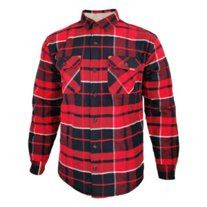 Dressa Vintage Overshirt vastag bélelt kockás férfi flanel favágó ing - piros_magnastore